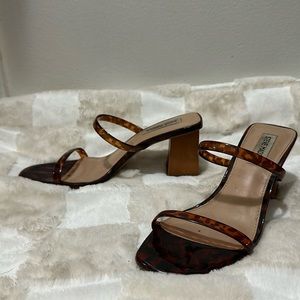 Tortoise shell, wood heels